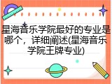 星海音乐学院最好的专业是哪个，详细阐述(星海音乐学院王牌专业)