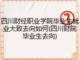 四川财经职业学院毕业生就业大致去向如何(四川财院毕业生去向)