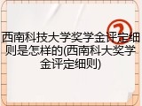 西南科技大学奖学金评定细则是怎样的(西南科大奖学金评定细则)