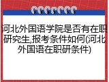河北外国语学院是否有在职研究生,报考条件如何(河北外国语在职研条件)