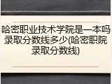 哈密职业技术学院是一本吗录取分数线多少(哈密职院录取分数线)