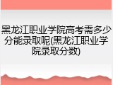 黑龙江职业学院高考需多少分能录取呢(黑龙江职业学院录取分数)