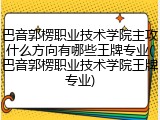 巴音郭楞职业技术学院主攻什么方向有哪些王牌专业(巴音郭楞职业技术学院王牌专业)
