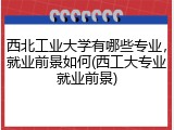 西北工业大学有哪些专业，就业前景如何(西工大专业就业前景)