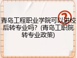 青岛工程职业学院可以进校后转专业吗？(青岛工职院转专业政策)