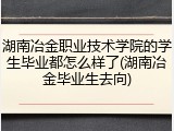 湖南冶金职业技术学院的学生毕业都怎么样了(湖南冶金毕业生去向)