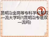 昆明冶金高等专科学校是双一流大学吗?(昆明冶专是双一流吗)