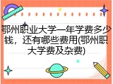 鄂州职业大学一年学费多少钱，还有哪些费用(鄂州职大学费及杂费)