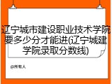 辽宁城市建设职业技术学院要多少分才能进(辽宁城建学院录取分数线)