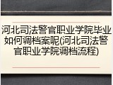 河北司法警官职业学院毕业如何调档案呢(河北司法警官职业学院调档流程)