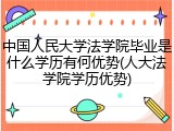 中国人民大学法学院毕业是什么学历有何优势(人大法学院学历优势)
