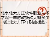 北京北大方正软件职业技术学院一年财政拨款大概多少钱(北大方正年财政拨款)