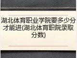 湖北体育职业学院要多少分才能进(湖北体育职院录取分数)