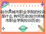 哈尔滨城市职业学院的校训是什么,有何历史(哈尔滨城市职业学院校训历史)