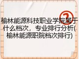 榆林能源科技职业学院属于什么档次，专业排行分析(榆林能源职院档次排行)