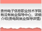 贵州电子信息职业技术学院有没有就业指导中心，详细介绍(贵电院就业指导详情)