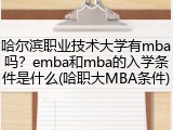哈尔滨职业技术大学有mba吗？emba和mba的入学条件是什么(哈职大MBA条件)