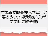 广东新安职业技术学院一般要多少分才能录取(广东新安学院录取分数)