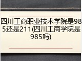 四川工商职业技术学院是985还是211(四川工商学院是985吗)