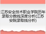 江苏安全技术职业学院历年录取分数线深度分析(江苏安院录取线分析)