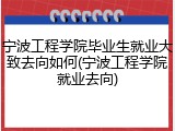 宁波工程学院毕业生就业大致去向如何(宁波工程学院就业去向)