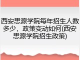 西安思源学院每年招生人数多少，政策变动如何(西安思源学院招生政策)