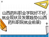 山西药科职业学院好不好，就业现状及发展趋势(山西药科职院就业前景)