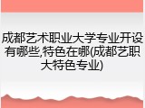 成都艺术职业大学专业开设有哪些,特色在哪(成都艺职大特色专业)