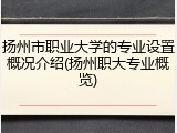 扬州市职业大学的专业设置概况介绍(扬州职大专业概览)