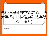 桂林信息科技学院是双一流大学吗?(桂林信息科技学院双一流？)