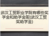 武汉工贸职业学院有哪些奖学金和助学金呢(武汉工贸奖助学金)