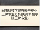 闽南科技学院有哪些专业，王牌专业分析(闽南科技学院王牌专业)