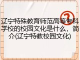 辽宁特殊教育师范高等专科学校的校园文化是什么，简介(辽宁特教校园文化)