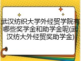 武汉纺织大学外经贸学院有哪些奖学金和助学金呢(武汉纺大外经贸奖助学金)