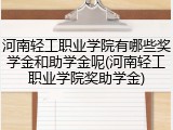 河南轻工职业学院有哪些奖学金和助学金呢(河南轻工职业学院奖助学金)