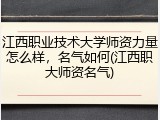 江西职业技术大学师资力量怎么样，名气如何(江西职大师资名气)