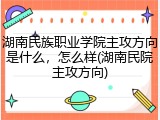 湖南民族职业学院主攻方向是什么，怎么样(湖南民院主攻方向)