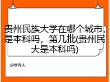 贵州民族大学在哪个城市，是本科吗，第几批(贵州民大是本科吗)