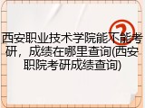 西安职业技术学院能不能考研，成绩在哪里查询(西安职院考研成绩查询)