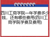 四川工商学院一年学费多少钱，还有哪些费用(四川工商学院学费及费用)
