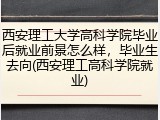 西安理工大学高科学院毕业后就业前景怎么样，毕业生去向(西安理工高科学院就业)