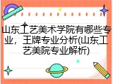 山东工艺美术学院有哪些专业，王牌专业分析(山东工艺美院专业解析)