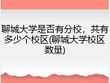 聊城大学是否有分校，共有多少个校区(聊城大学校区数量)