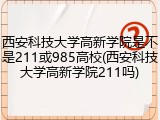 西安科技大学高新学院是不是211或985高校(西安科技大学高新学院211吗)