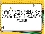 广西自然资源职业技术学院的校名来历有什么渊源(校名渊源)