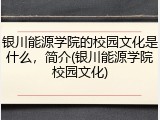 银川能源学院的校园文化是什么，简介(银川能源学院校园文化)