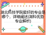湖北科技学院最好的专业是哪个，详细阐述(湖科优势专业解析)