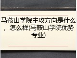 马鞍山学院主攻方向是什么，怎么样(马鞍山学院优势专业)