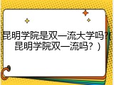 昆明学院是双一流大学吗?(昆明学院双一流吗？)