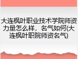 大连枫叶职业技术学院师资力量怎么样，名气如何(大连枫叶职院师资名气)